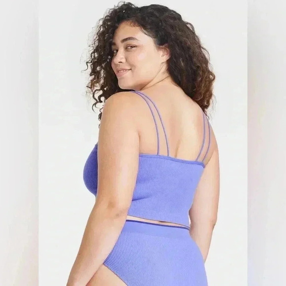 Colsie Women’s Purple Ribbed Seamlesss Brami Size 1X - Picture 2 of 10